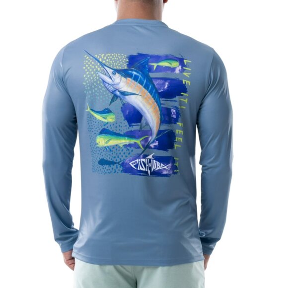 Fish n Vibe Men's Long Sleeve Sun Protection Performance Fishing Tee - XXL - NWT - Picture 1 of 9
